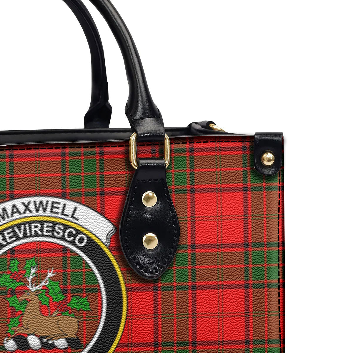 Maxwell Modern Tartan Crest Leather Handbag