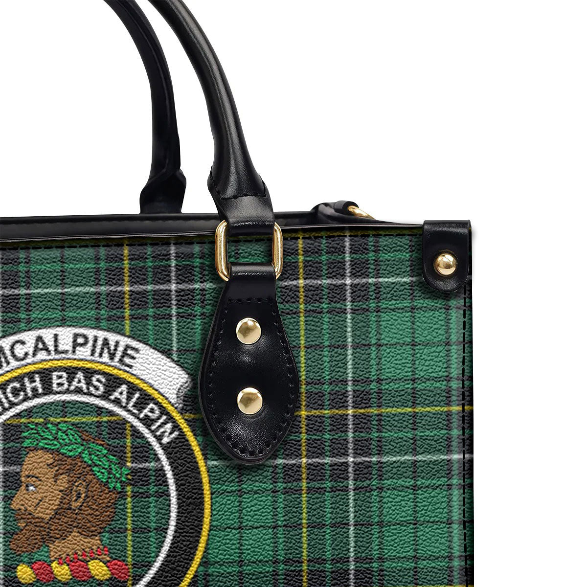 McAlpine Ancient Tartan Crest Leather Handbag