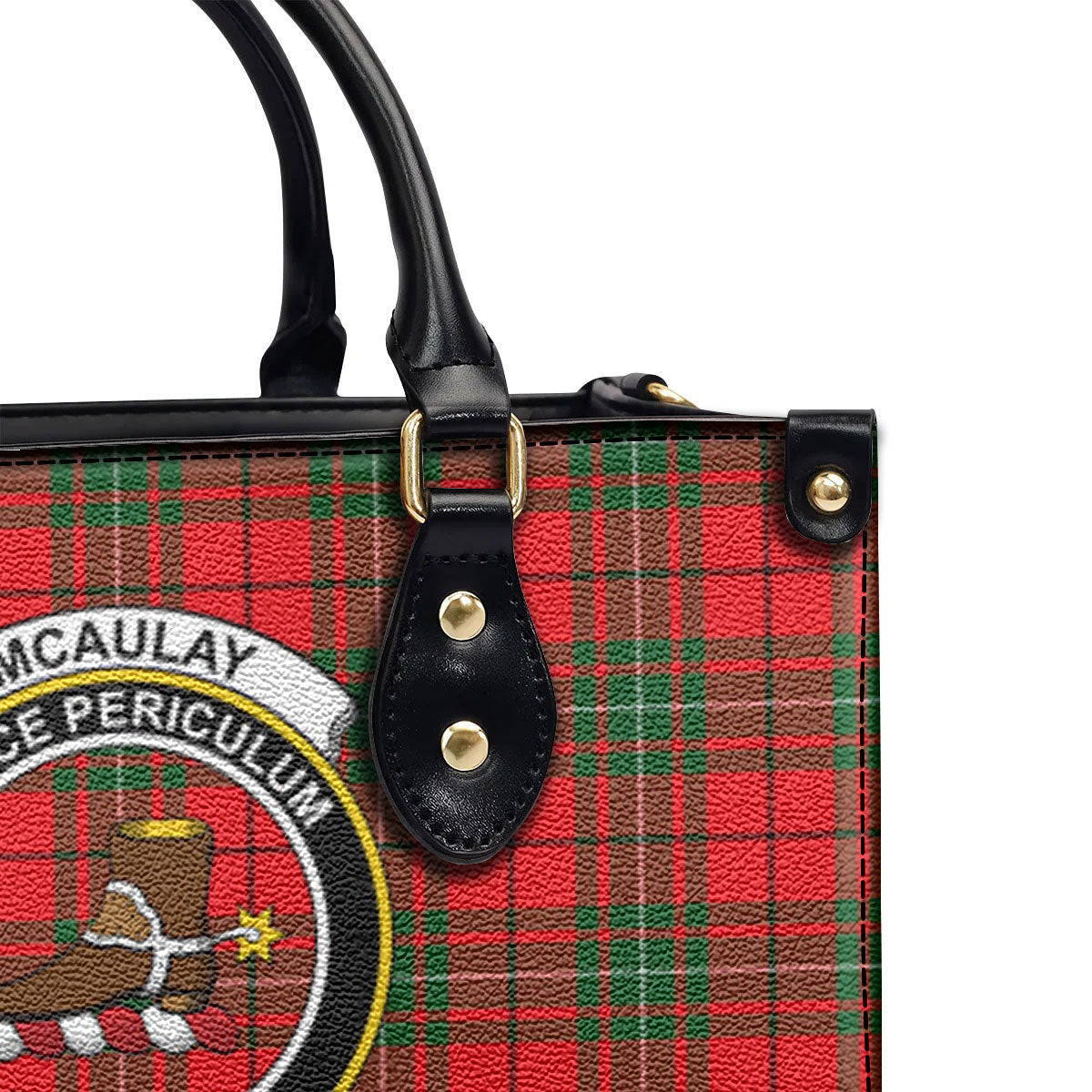 McAulay Modern Tartan Crest Leather Handbag