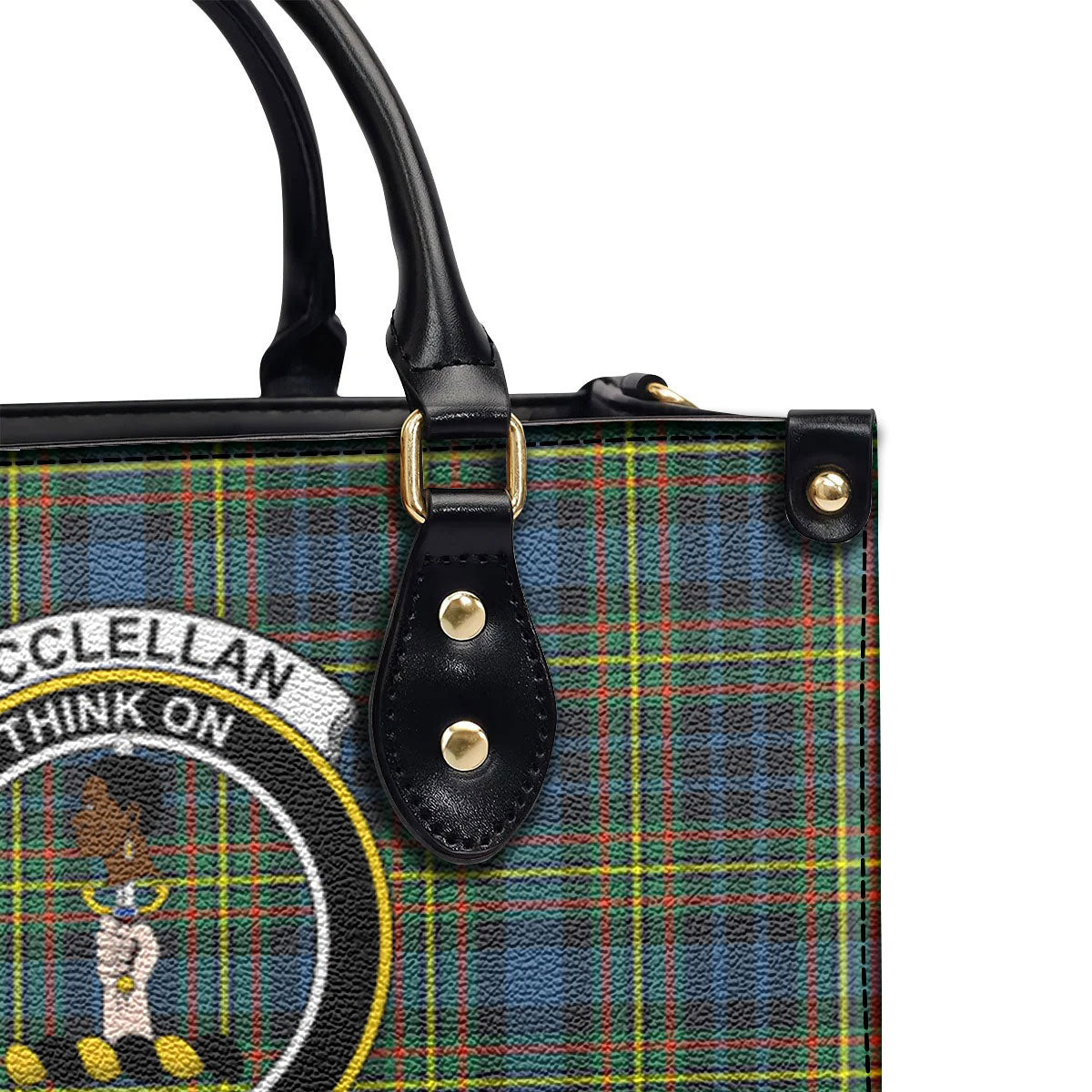 McClellan Ancient Tartan Crest Leather Handbag