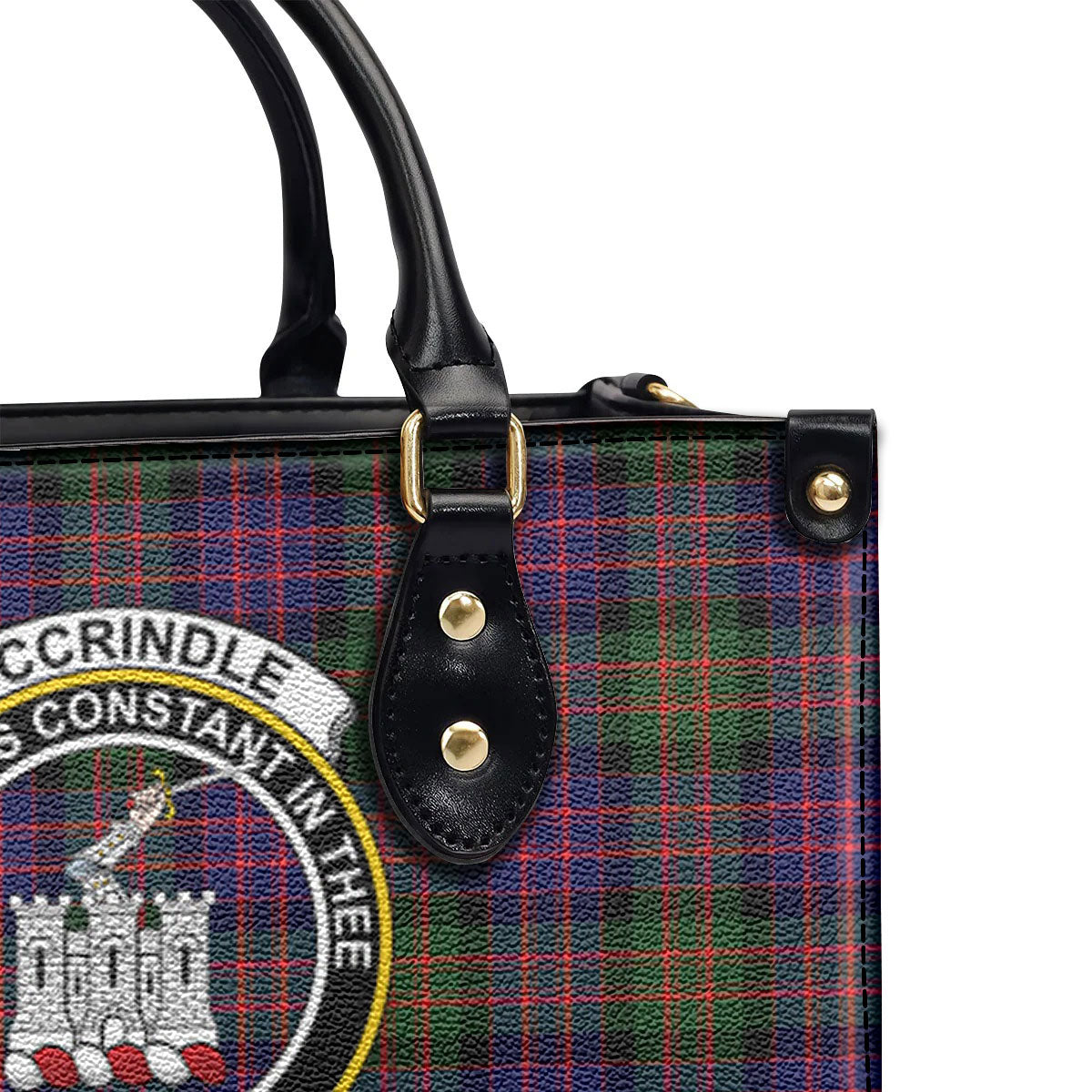 McCrindle Tartan Crest Leather Handbag