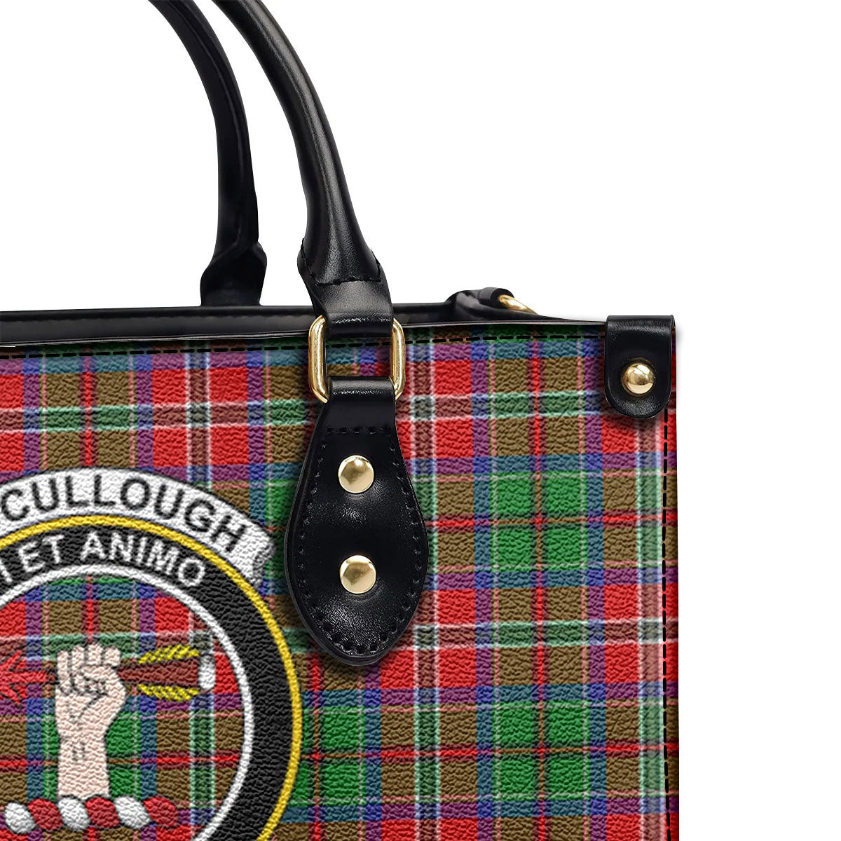 McCullough Tartan Crest Leather Handbag