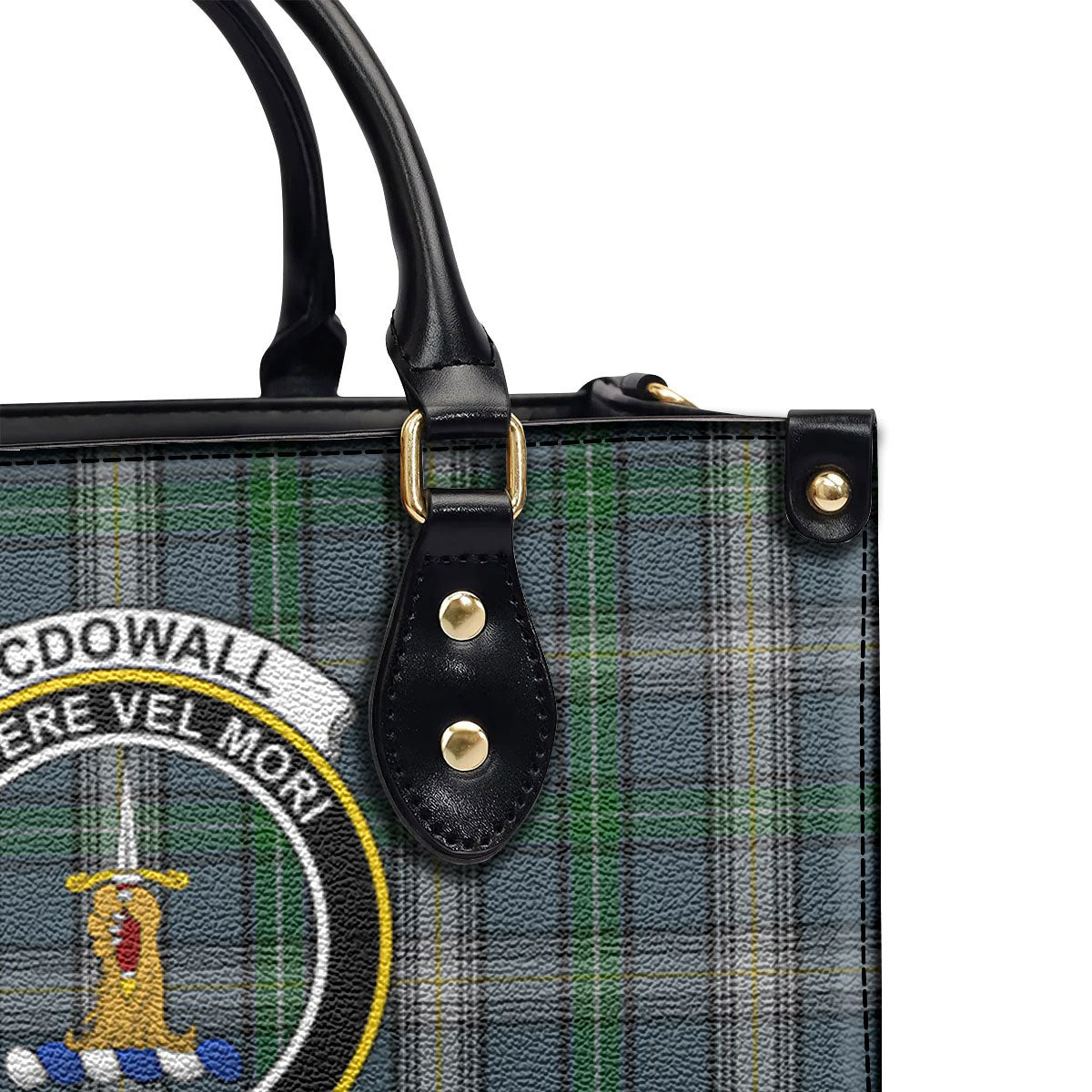 McDowall Tartan Crest Leather Handbag