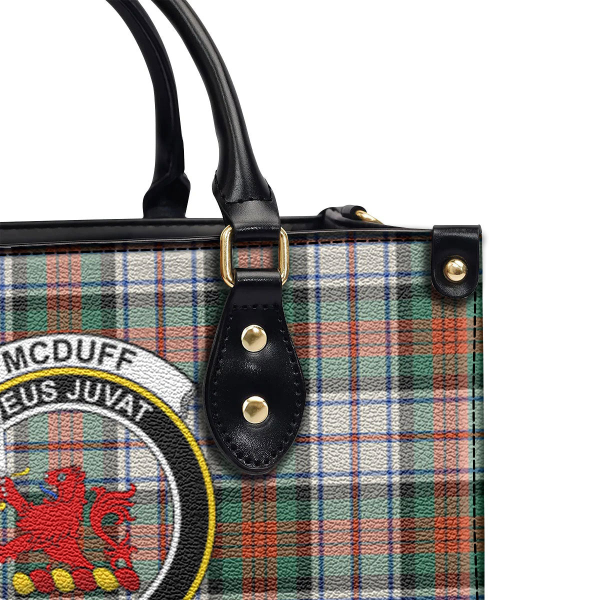 McDuff Dress Ancient Tartan Crest Leather Handbag