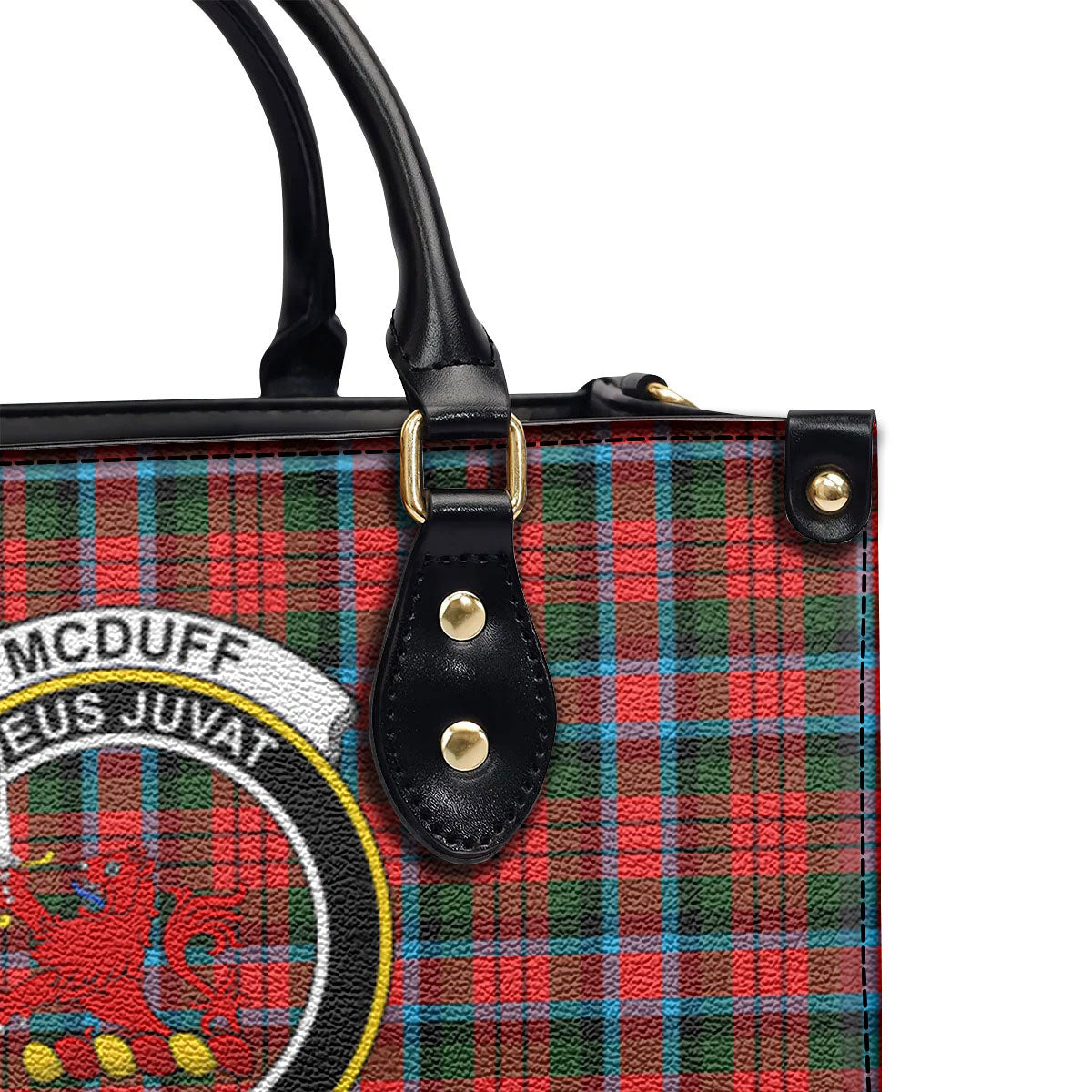 McDuff Modern Tartan Crest Leather Handbag