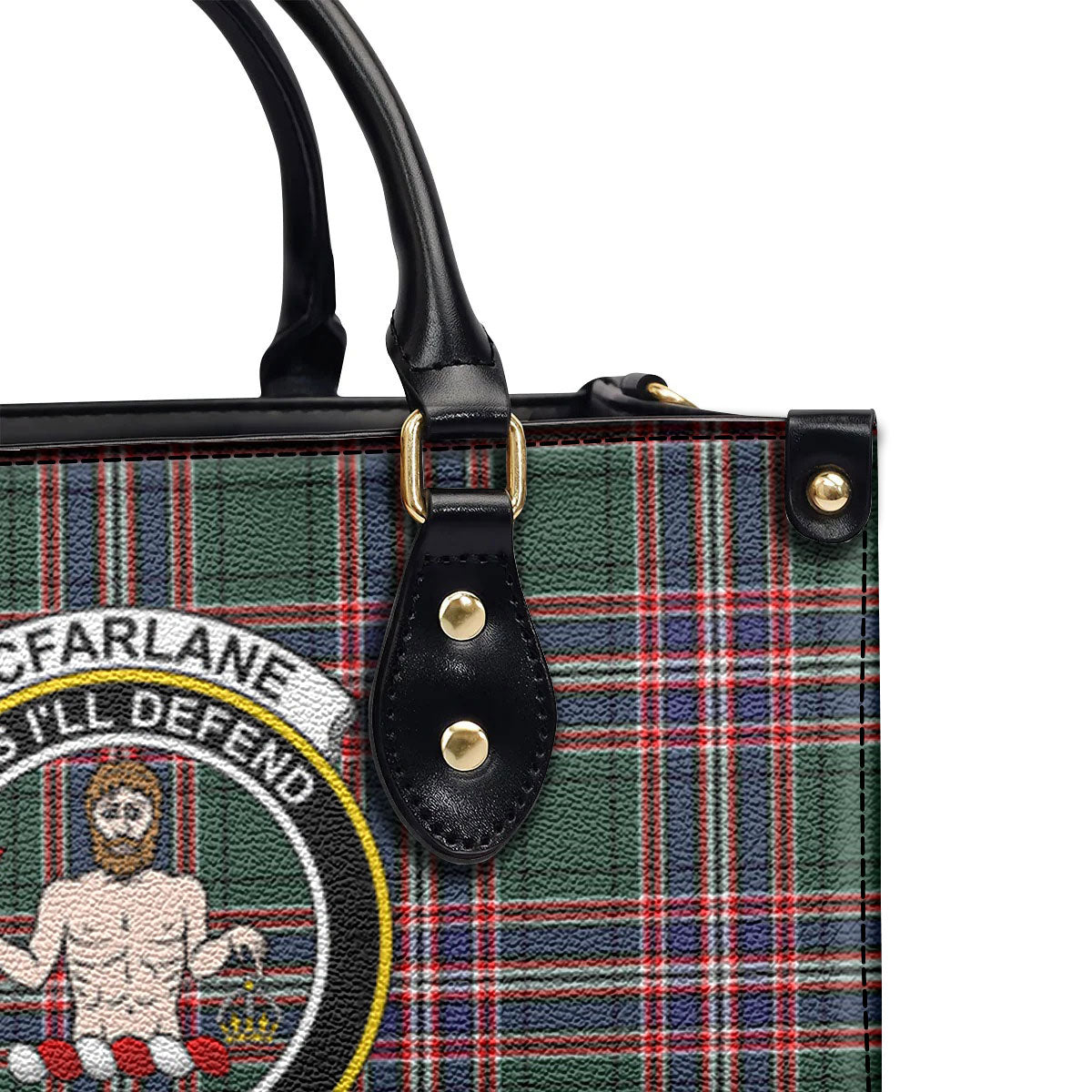 McFarlane Hunting Modern Tartan Crest Leather Handbag