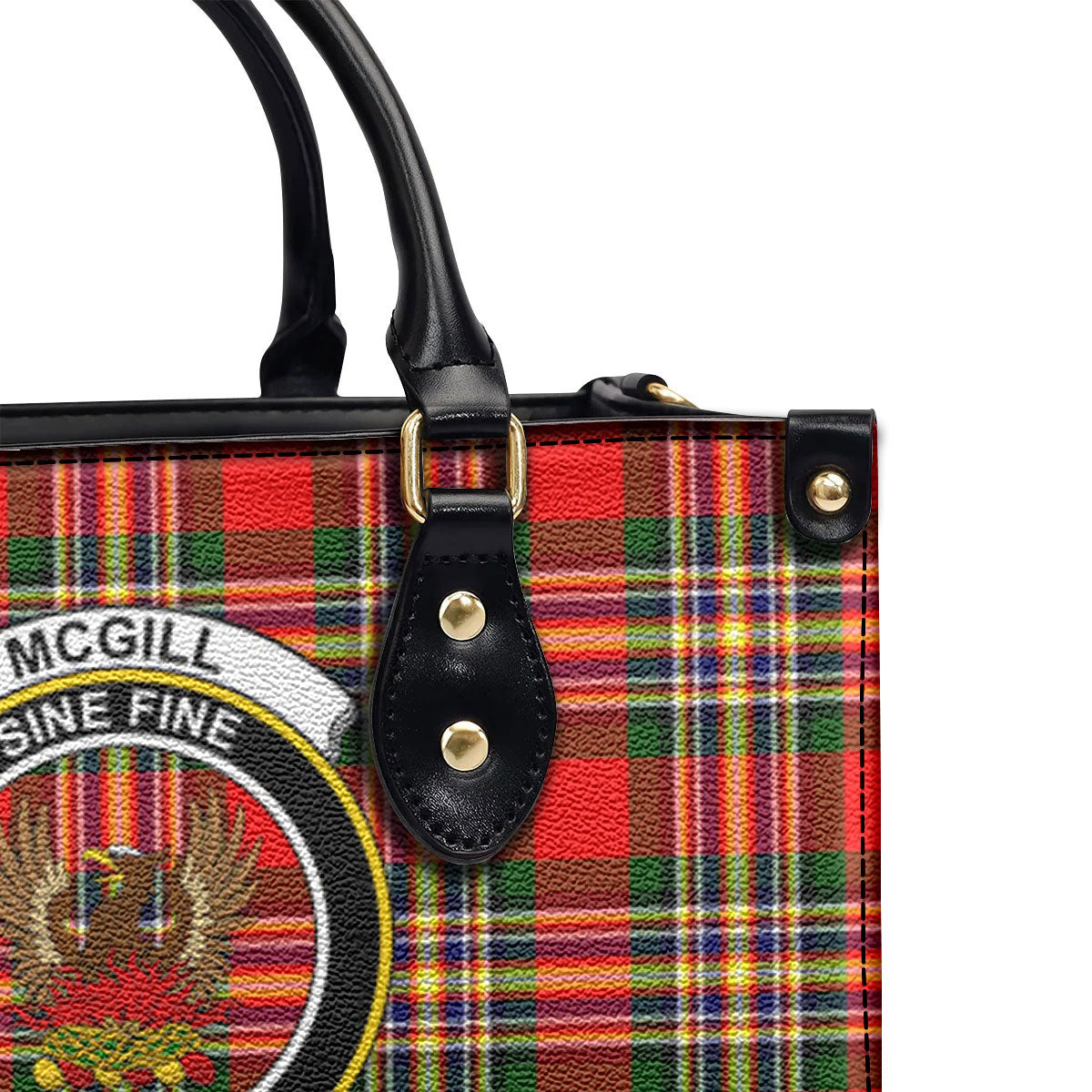 McGill Modern Tartan Crest Leather Handbag