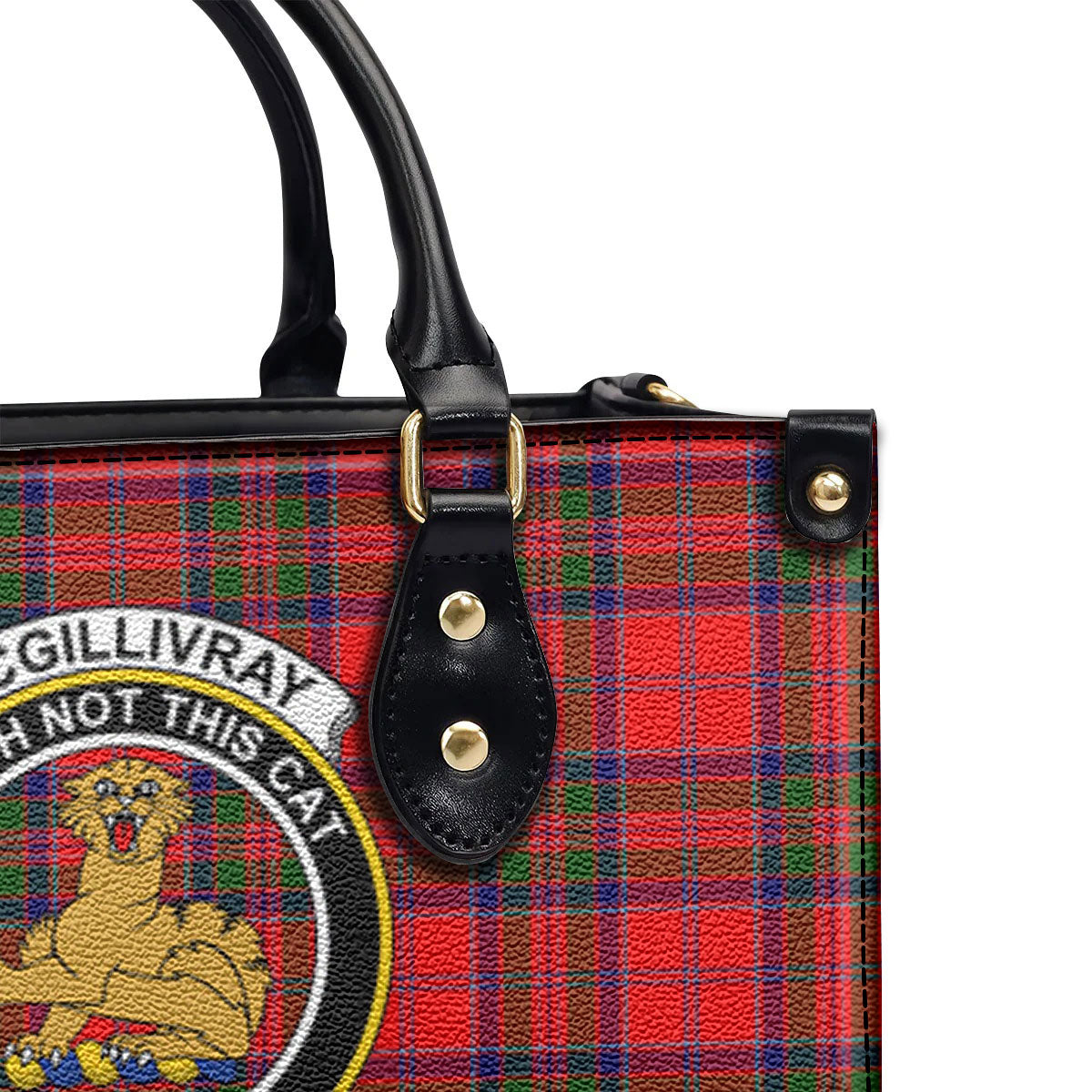 McGillivray Modern Tartan Crest Leather Handbag