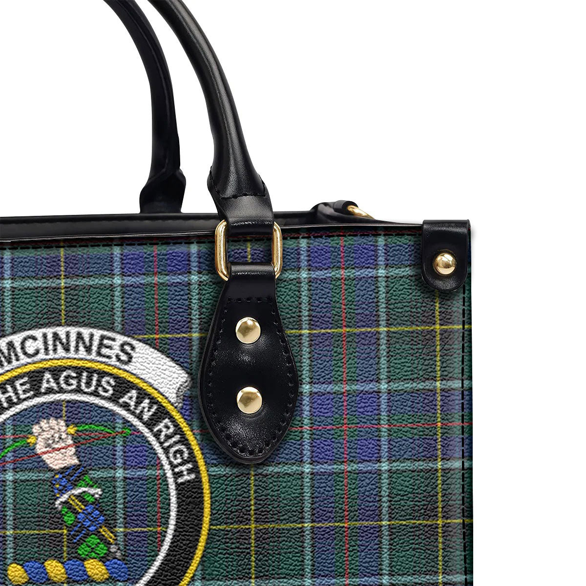 McInnes Modern Tartan Crest Leather Handbag