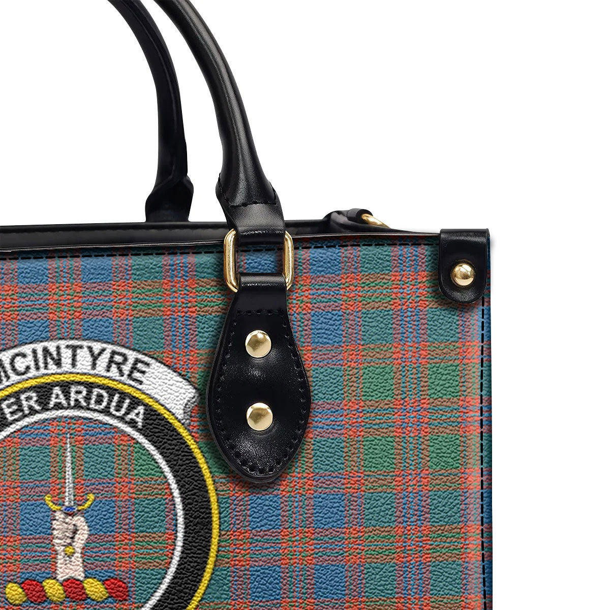 McIntyre Ancient Tartan Crest Leather Handbag