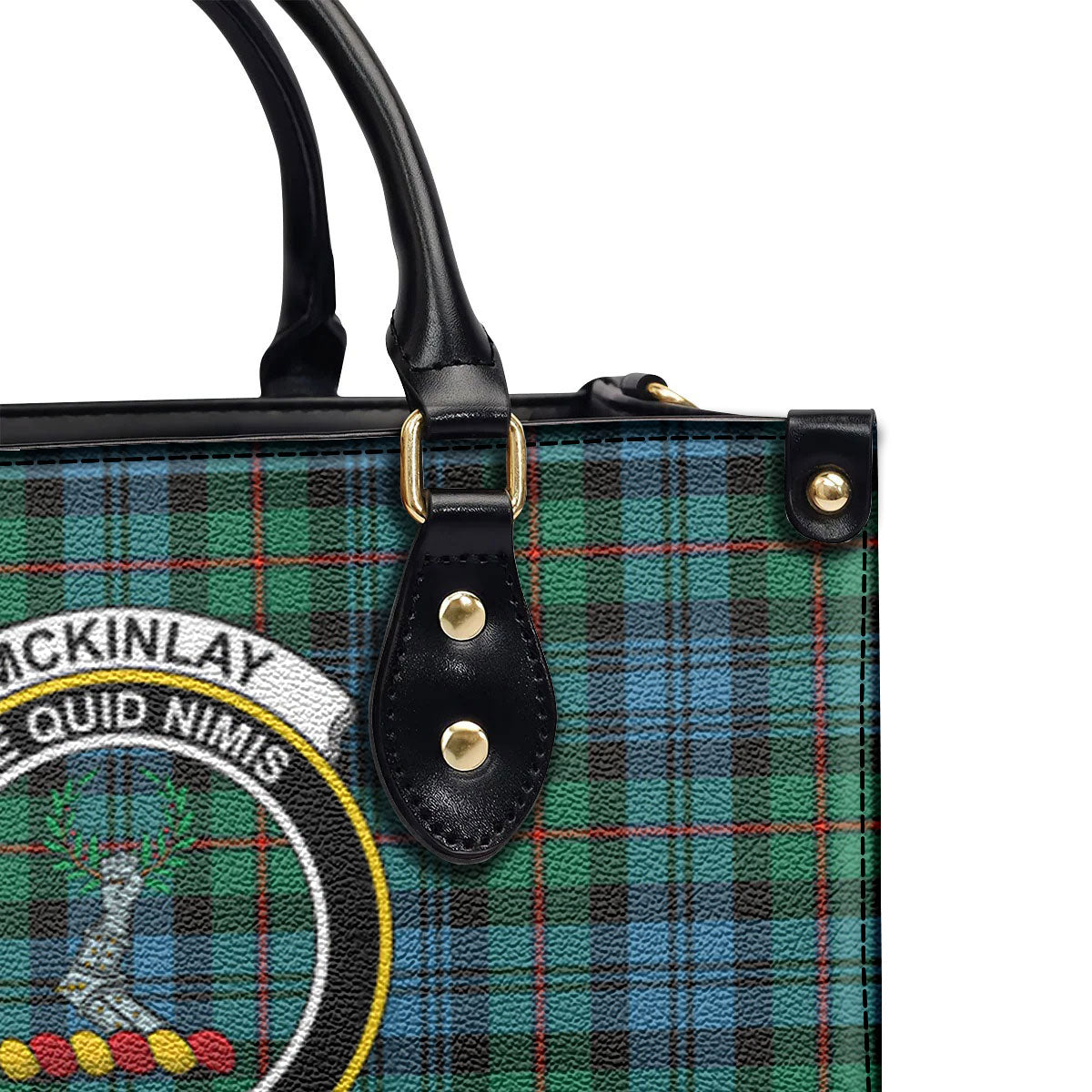 McKinlay Ancient Tartan Crest Leather Handbag