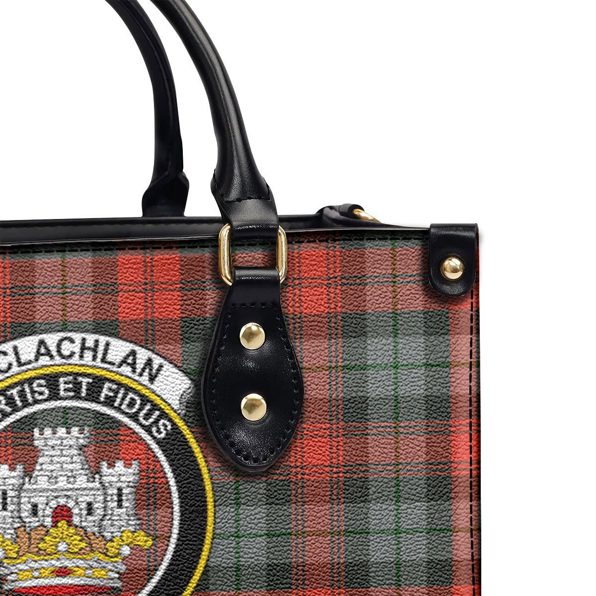 McLachlan Weathered Tartan Crest Leather Handbag