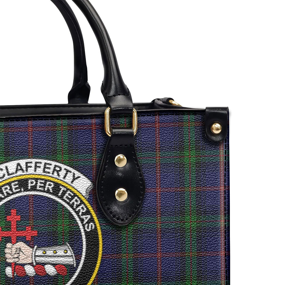 McLafferty Tartan Crest Leather Handbag