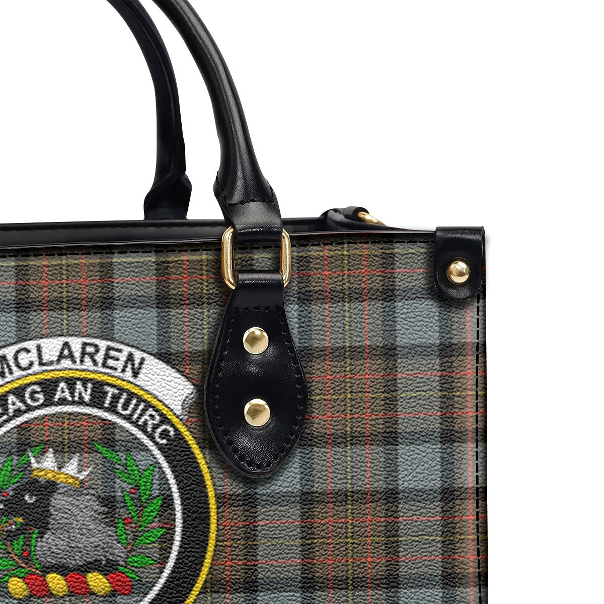 McLaren Weathered Tartan Crest Leather Handbag