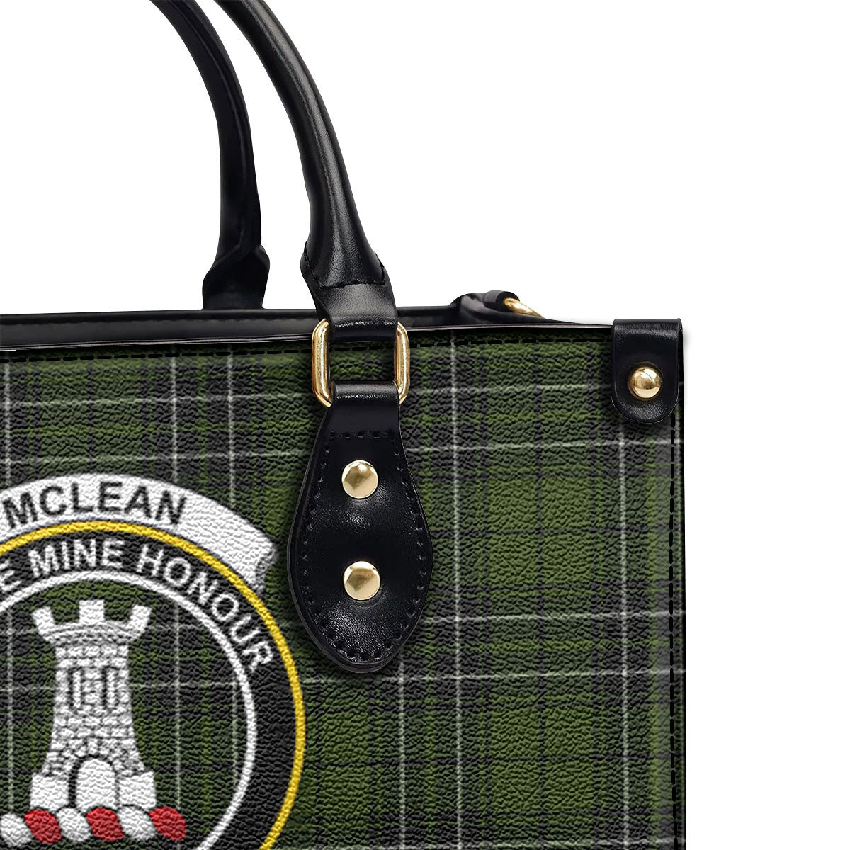 McLean Hunting Tartan Crest Leather Handbag