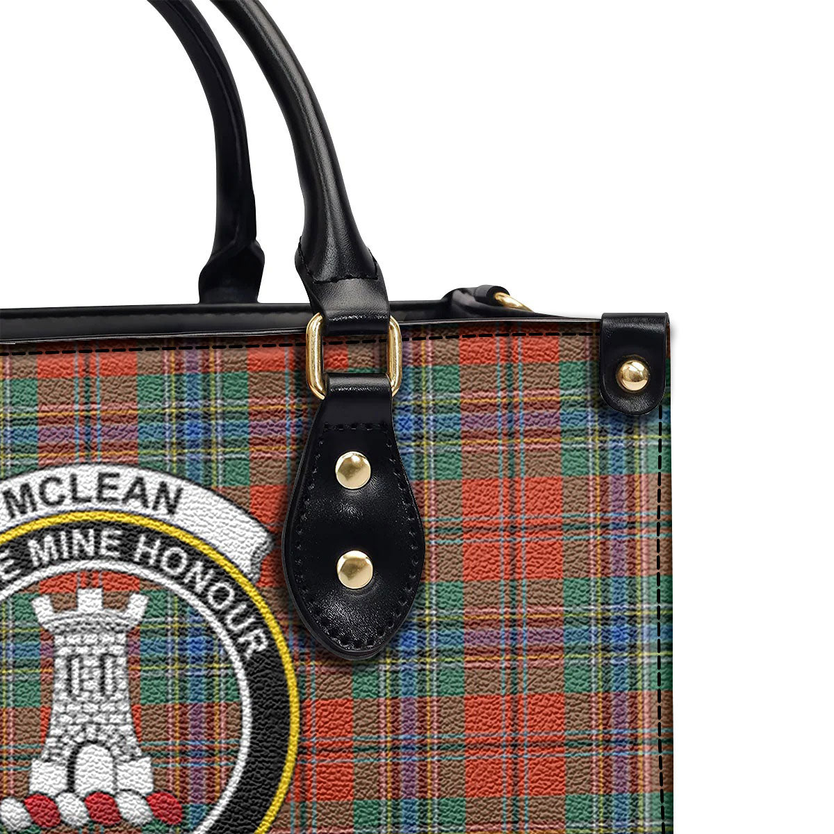 McLean of Duart Ancient Tartan Crest Leather Handbag