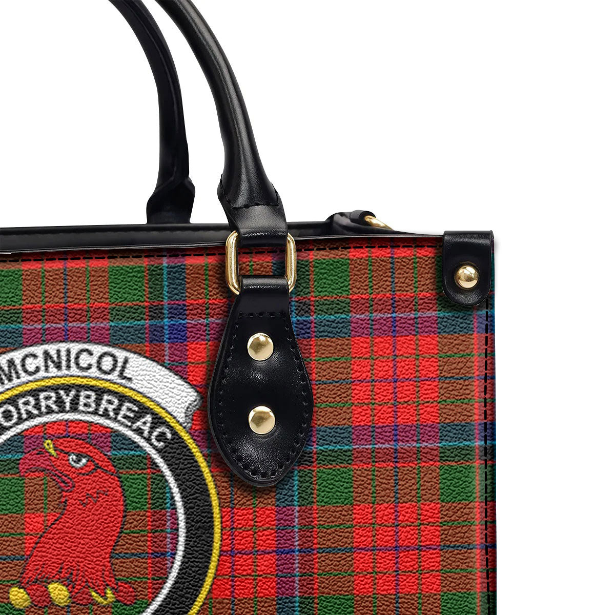 McNicol (of Scorrybreac) Tartan Crest Leather Handbag