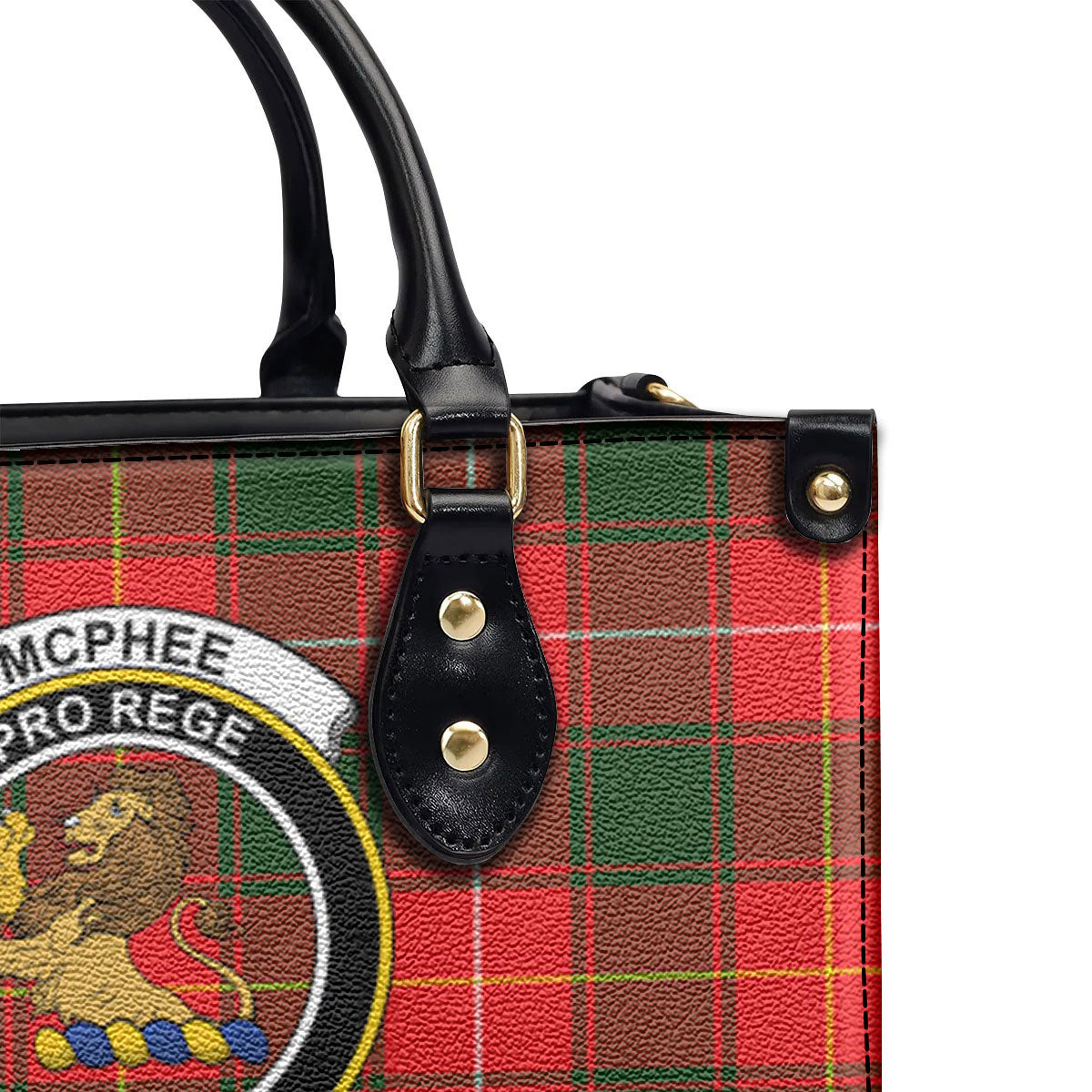 McPhee Tartan Crest Leather Handbag