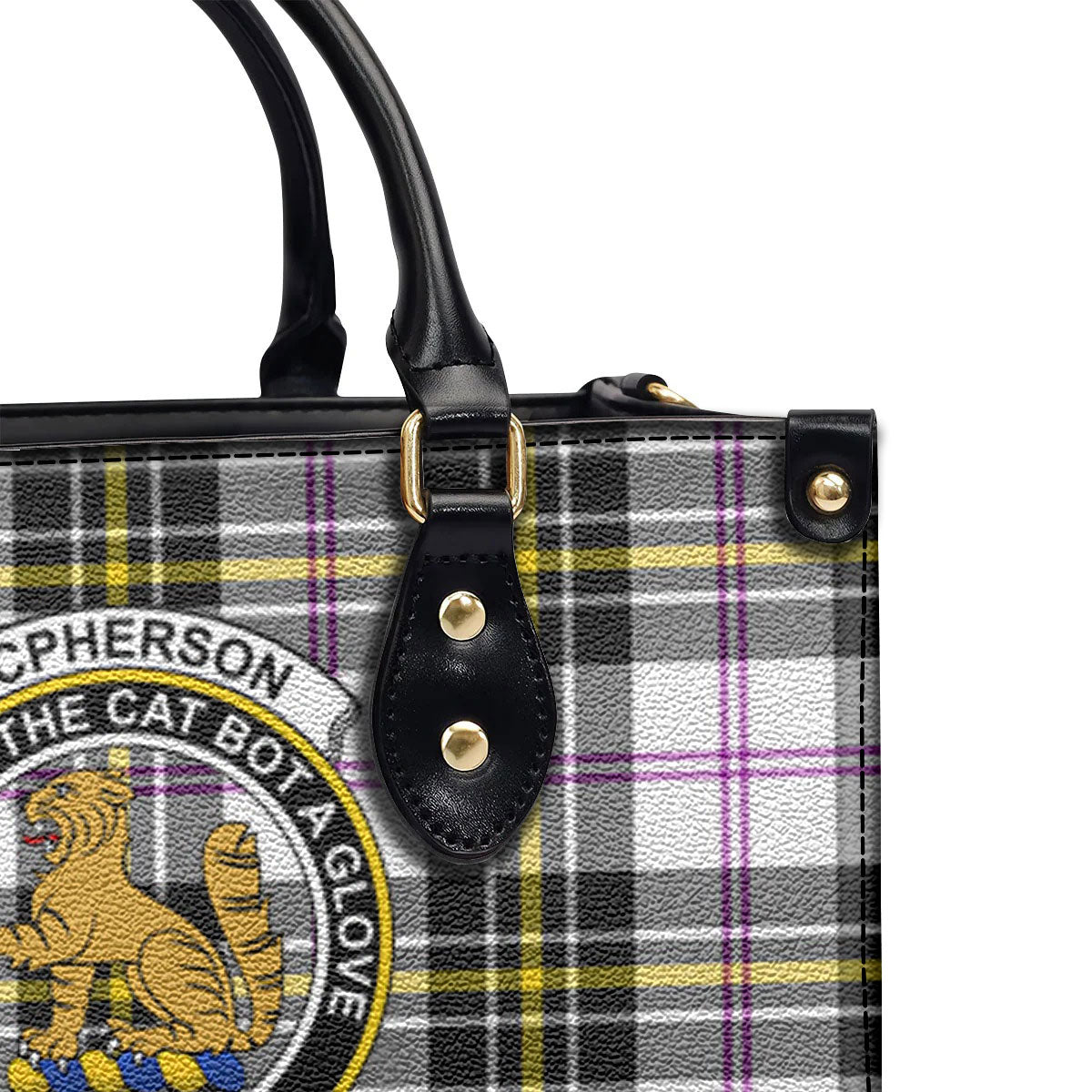 McPherson Dress Modern Tartan Crest Leather Handbag