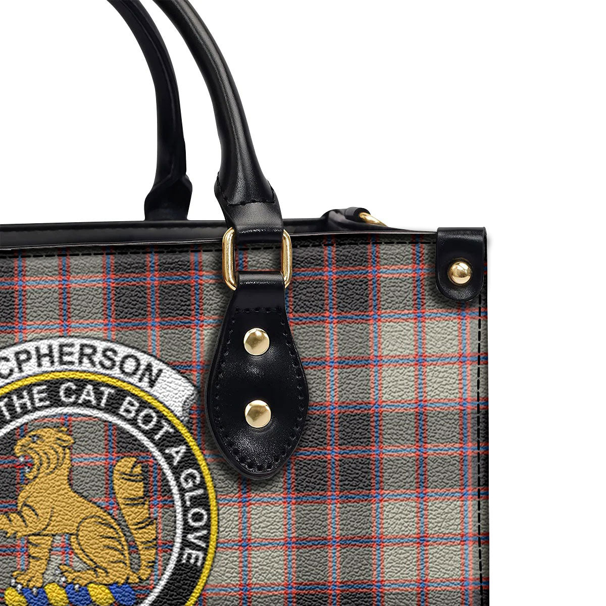 McPherson Hunting Ancient Tartan Crest Leather Handbag