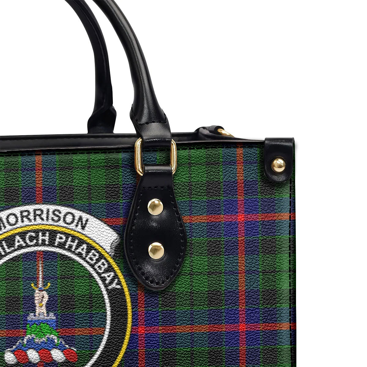 Morrison Modern Tartan Crest Leather Handbag