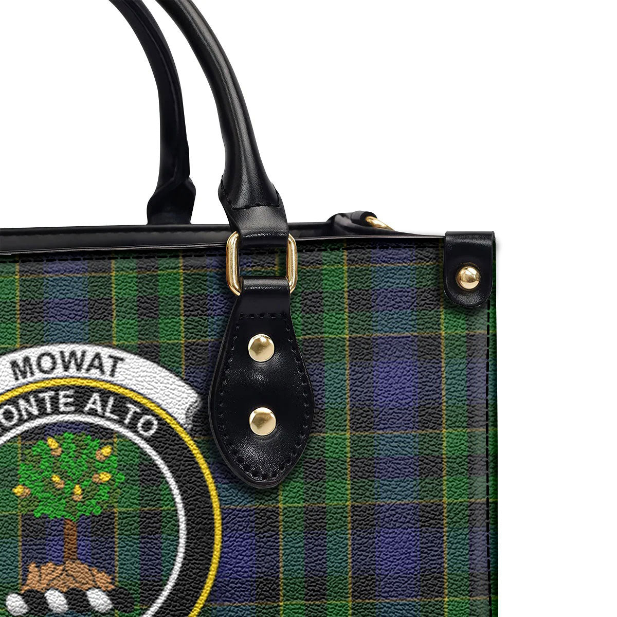 Mowat Modern Tartan Crest Leather Handbag