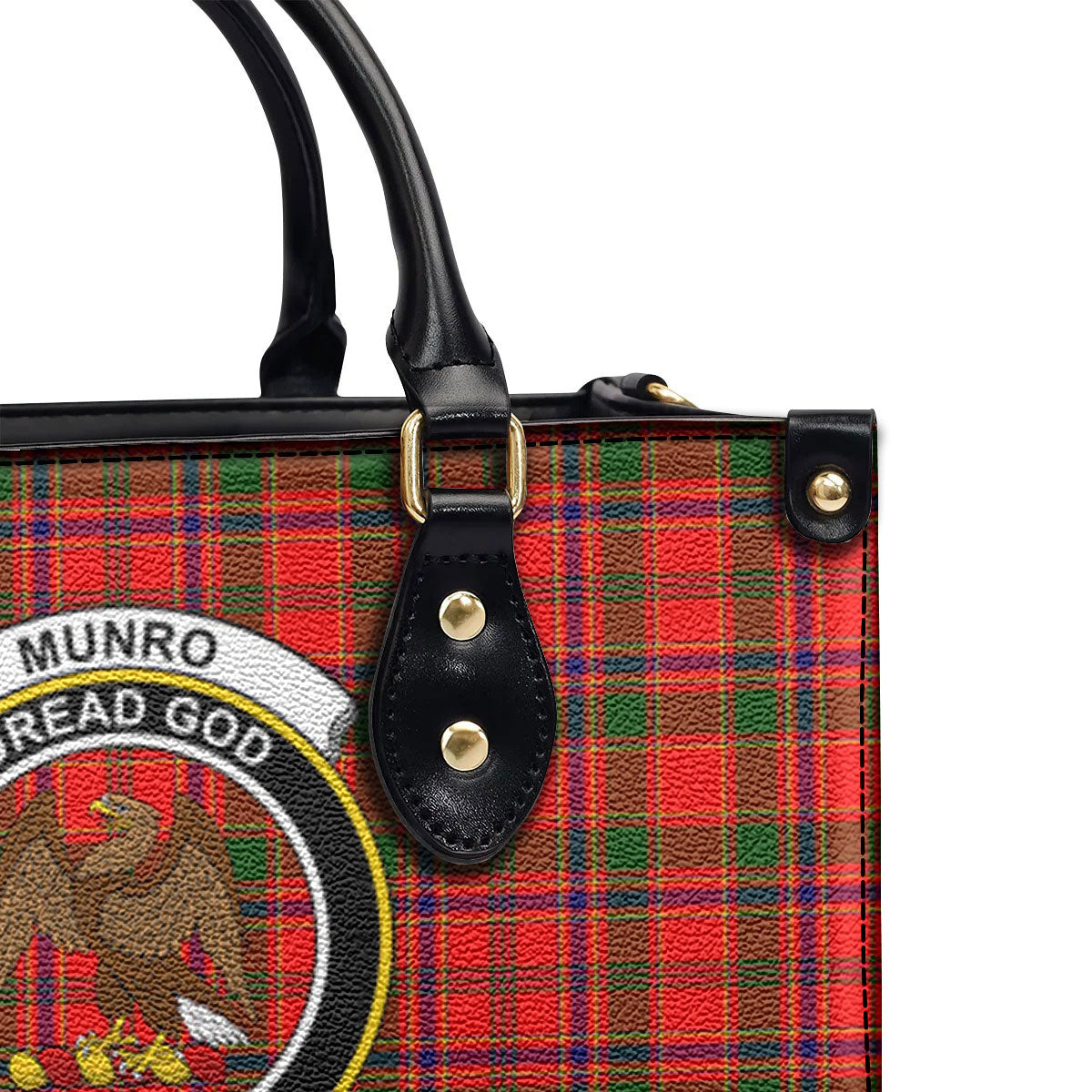 Munro Modern Tartan Crest Leather Handbag