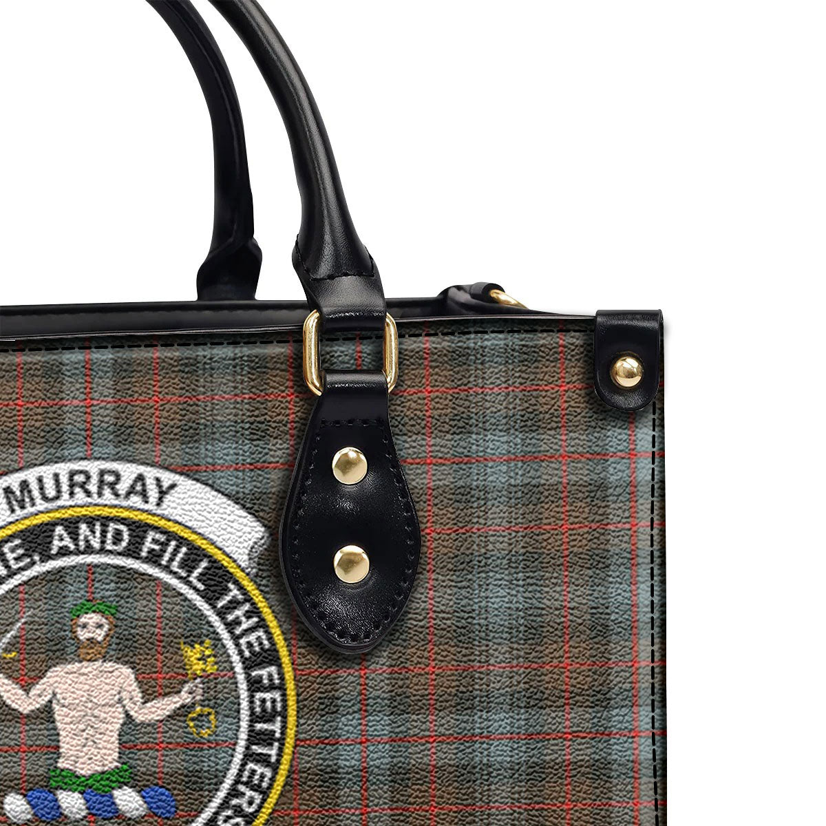 Murray of Atholl Weathered Tartan Crest Leather Handbag