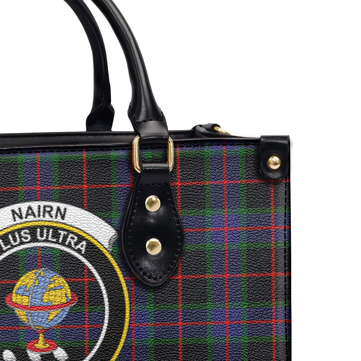 Nairn Tartan Crest Leather Handbag