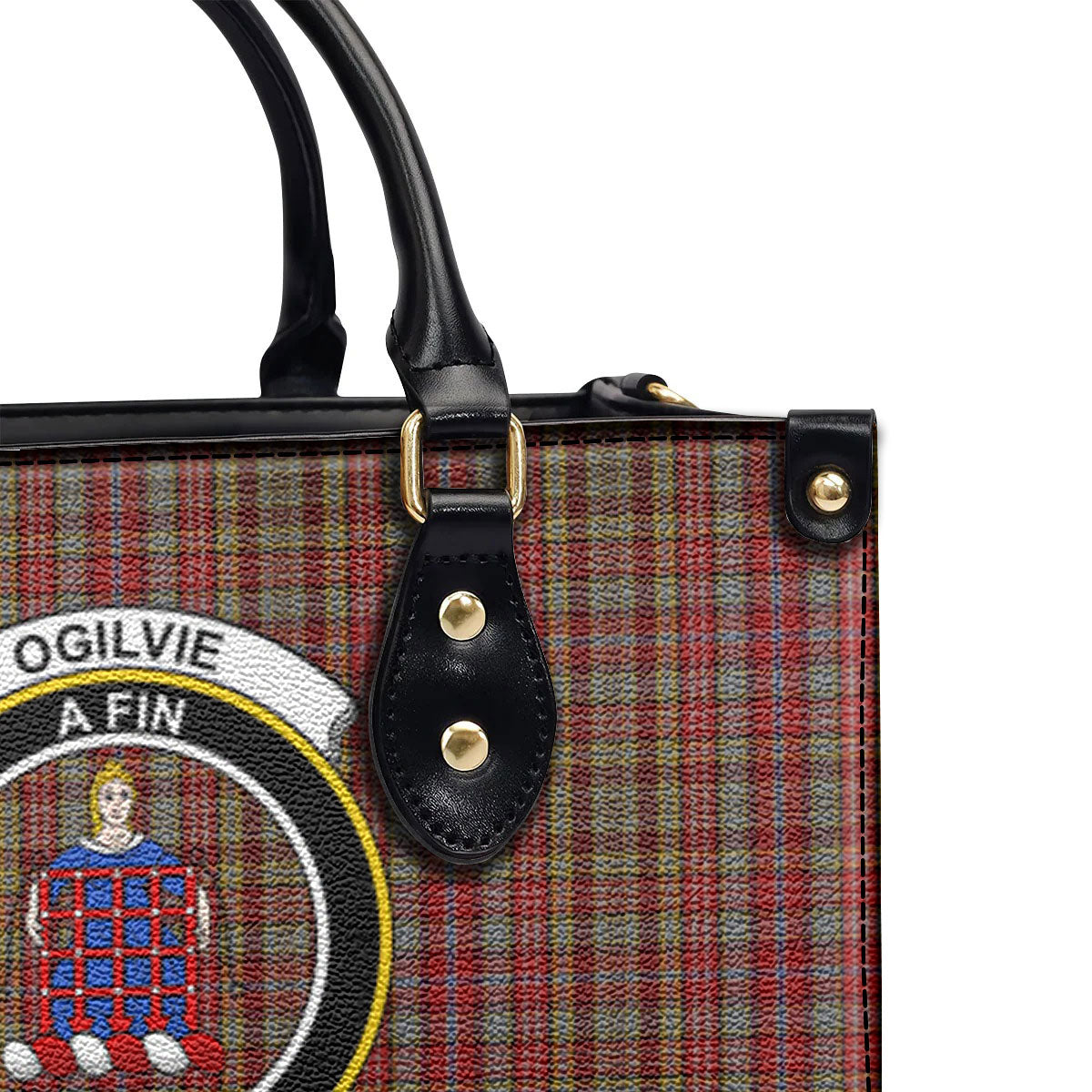 Ogilvie Tartan Crest Leather Handbag