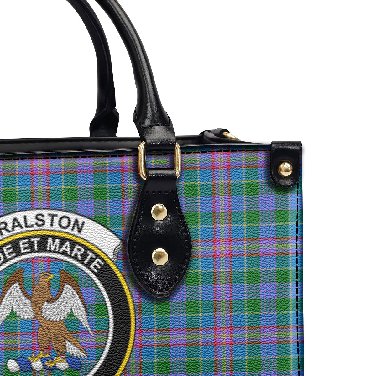 Ralston Tartan Crest Leather Handbag