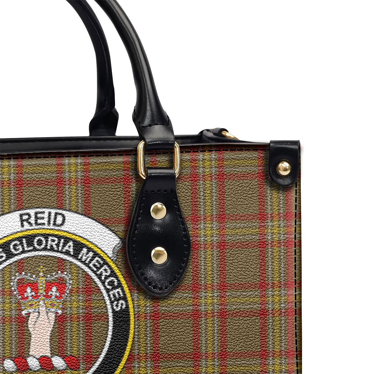 Reid Ancient Tartan Crest Leather Handbag