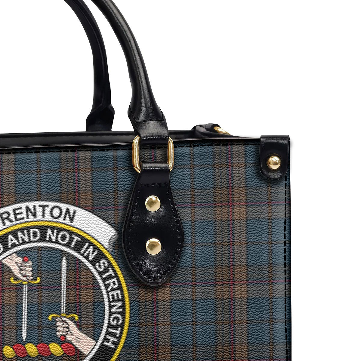 Renton Tartan Crest Leather Handbag