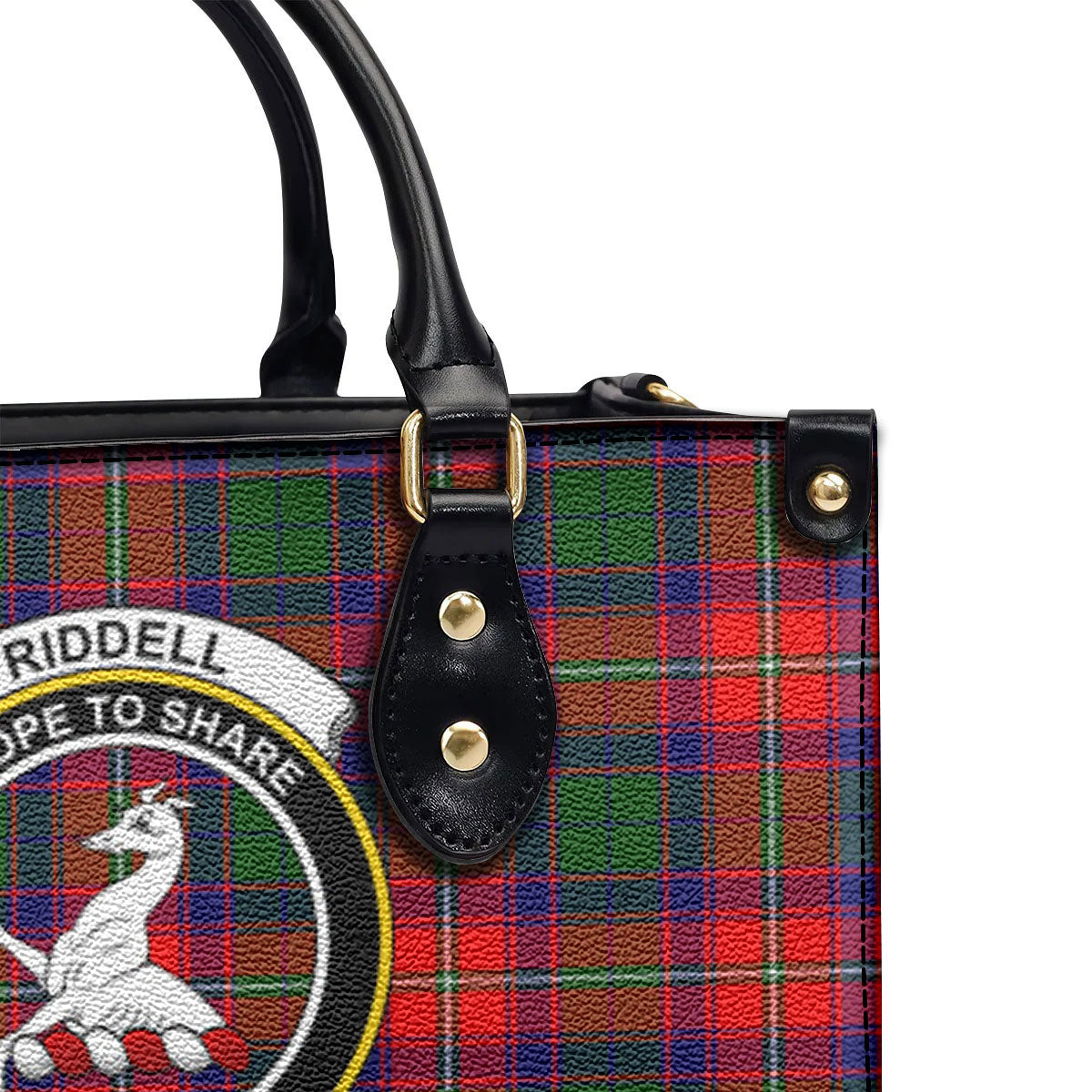 Riddell Tartan Crest Leather Handbag