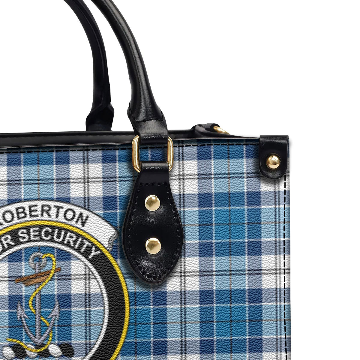 Roberton Tartan Crest Leather Handbag