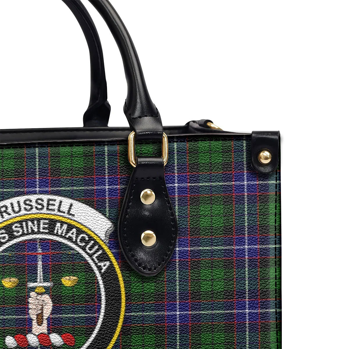 Russell Modern Tartan Crest Leather Handbag