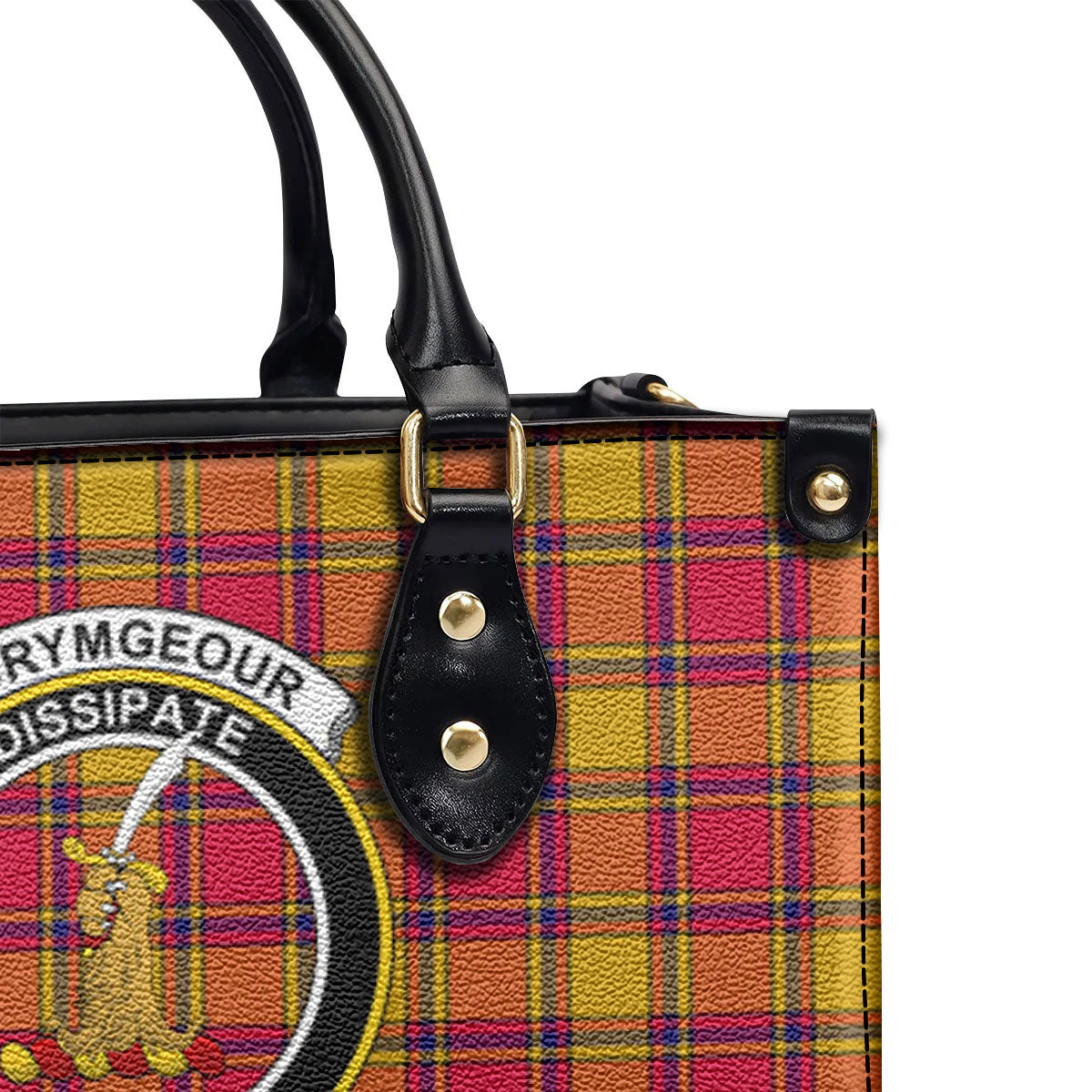 Scrymgeour Tartan Crest Leather Handbag