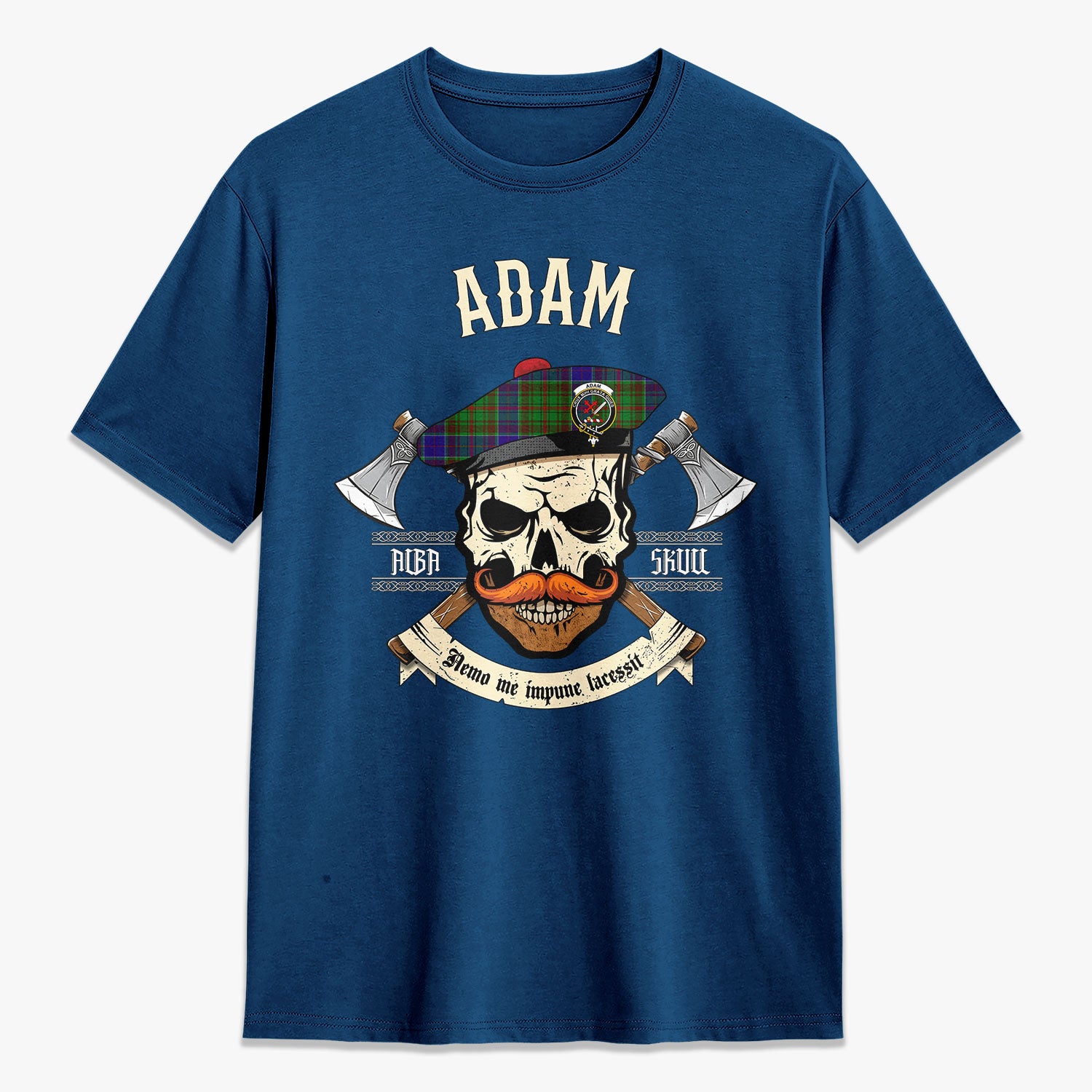 Adam Tartan Crest 2D T-shirt - Alba Skull Style