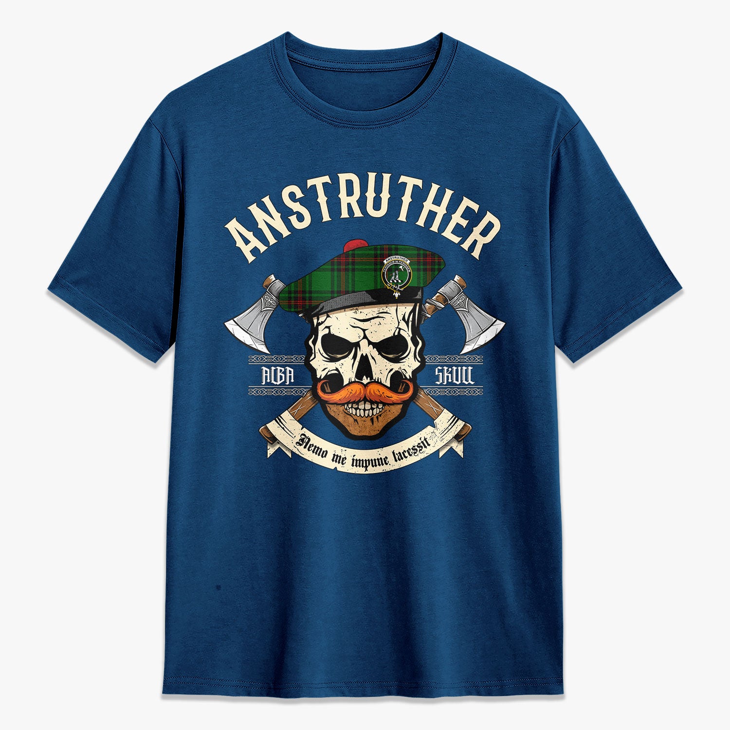 Anstruther Tartan Crest 2D T-shirt - Alba Skull Style