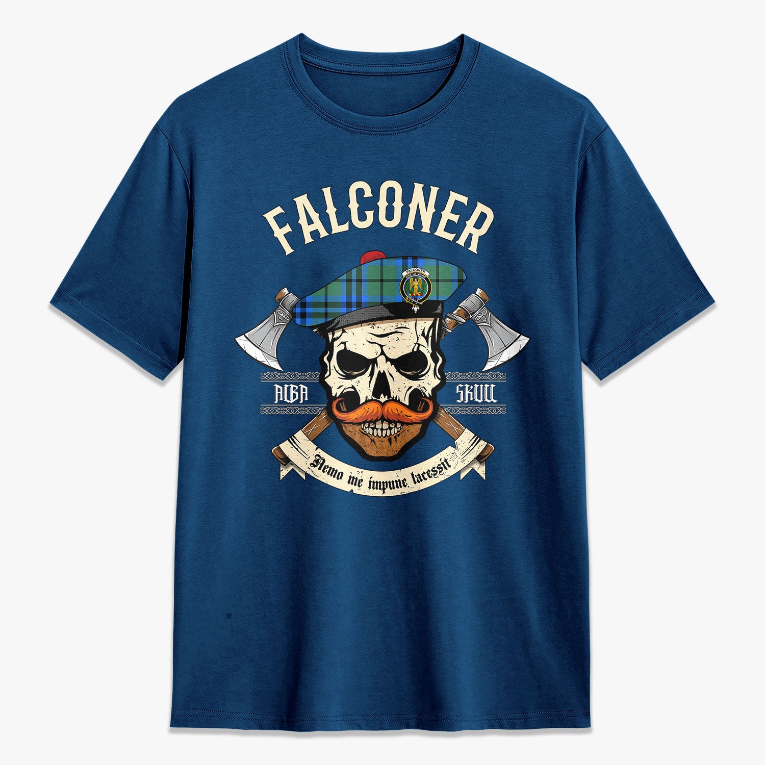 Falconer Tartan Crest 2D T-shirt - Alba Skull Style