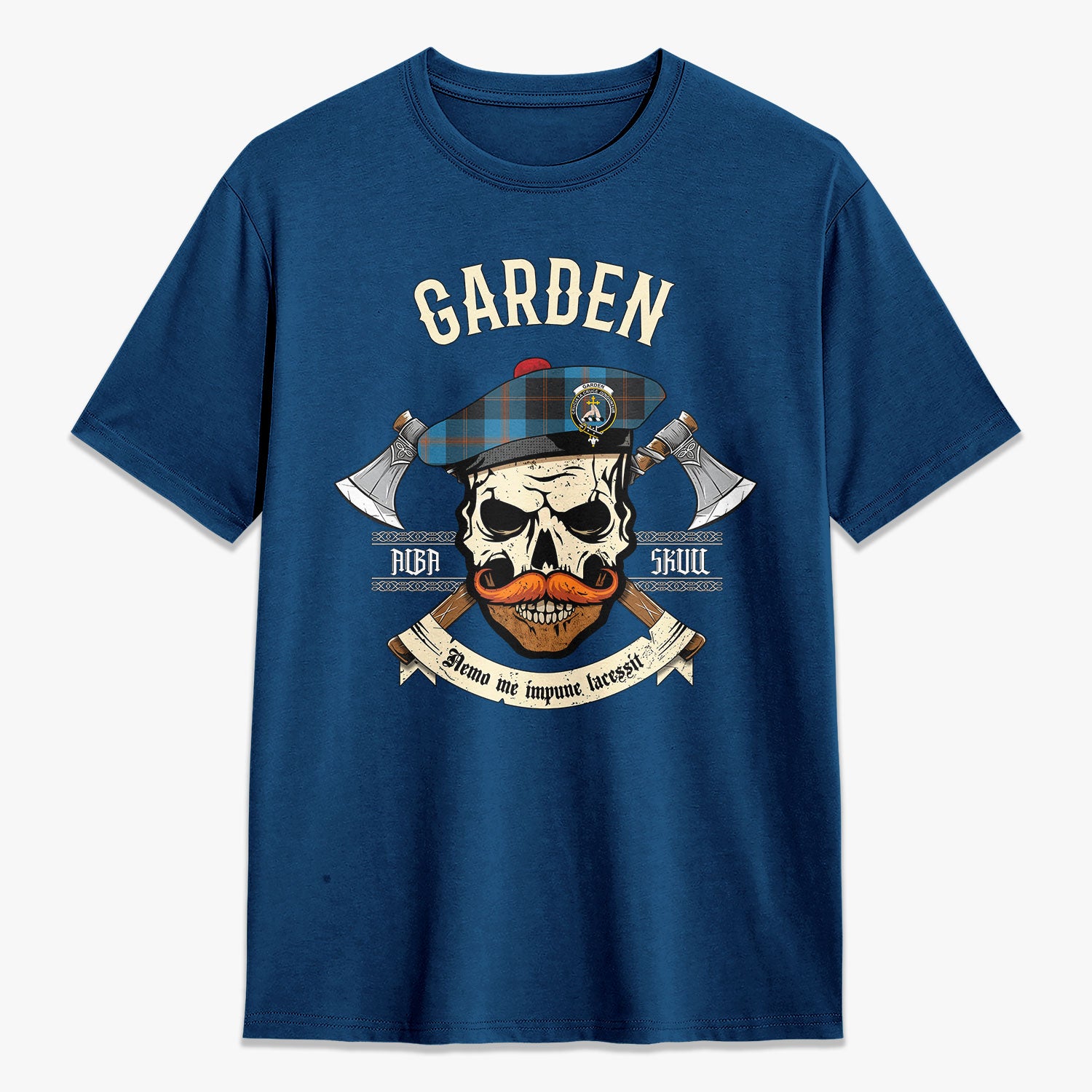 Garden Tartan Crest 2D T-shirt - Alba Skull Style