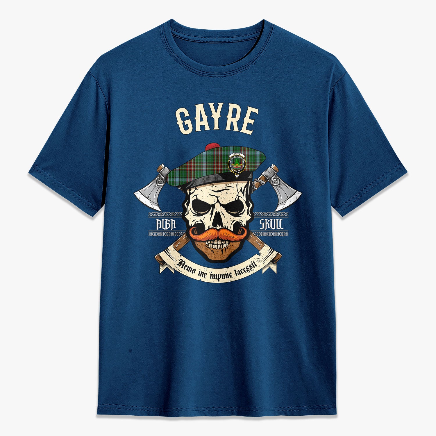 Gayre Tartan Crest 2D T-shirt - Alba Skull Style