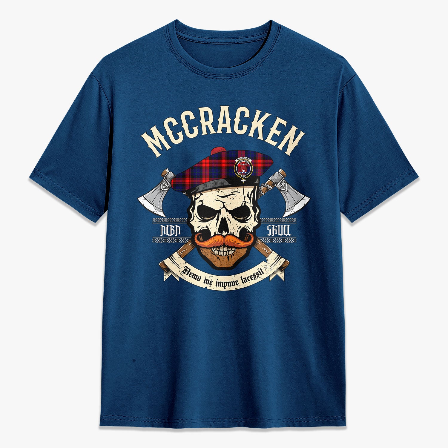 McCracken Tartan Crest 2D T-shirt - Alba Skull Style