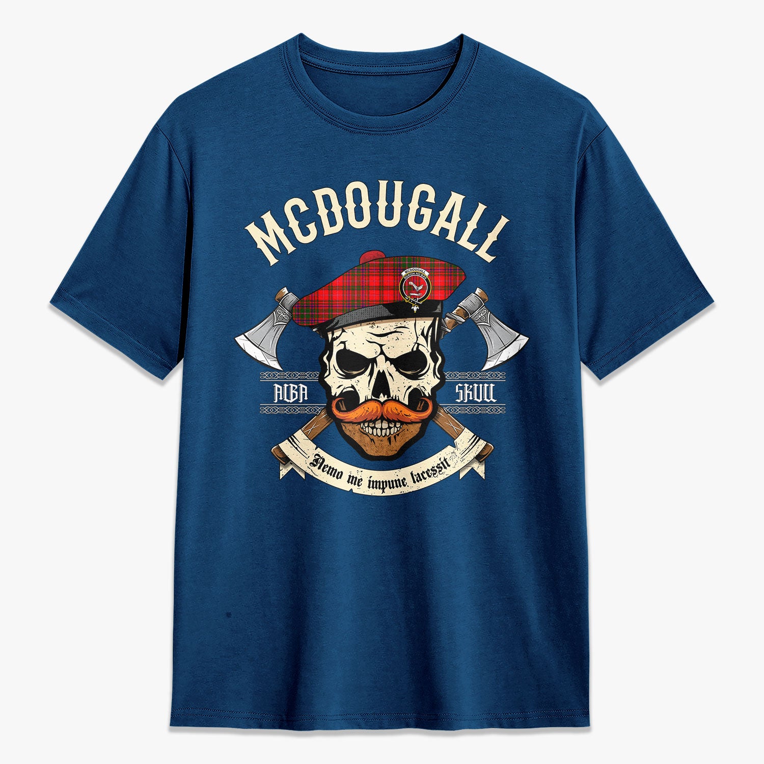 McDowall Tartan Crest 2D T-shirt - Alba Skull Style