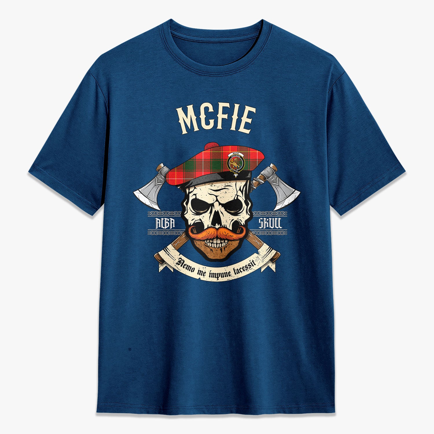 McFie Tartan Crest 2D T-shirt - Alba Skull Style