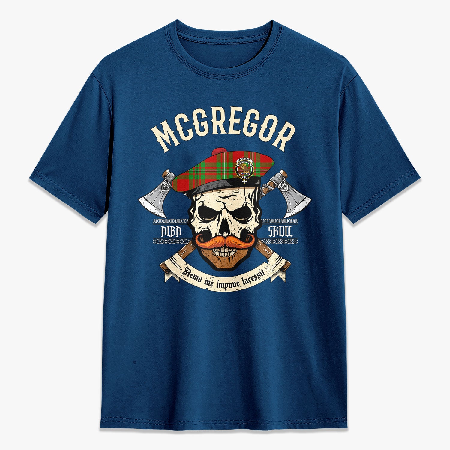 McGregor Modern Tartan Crest 2D T-shirt - Alba Skull Style