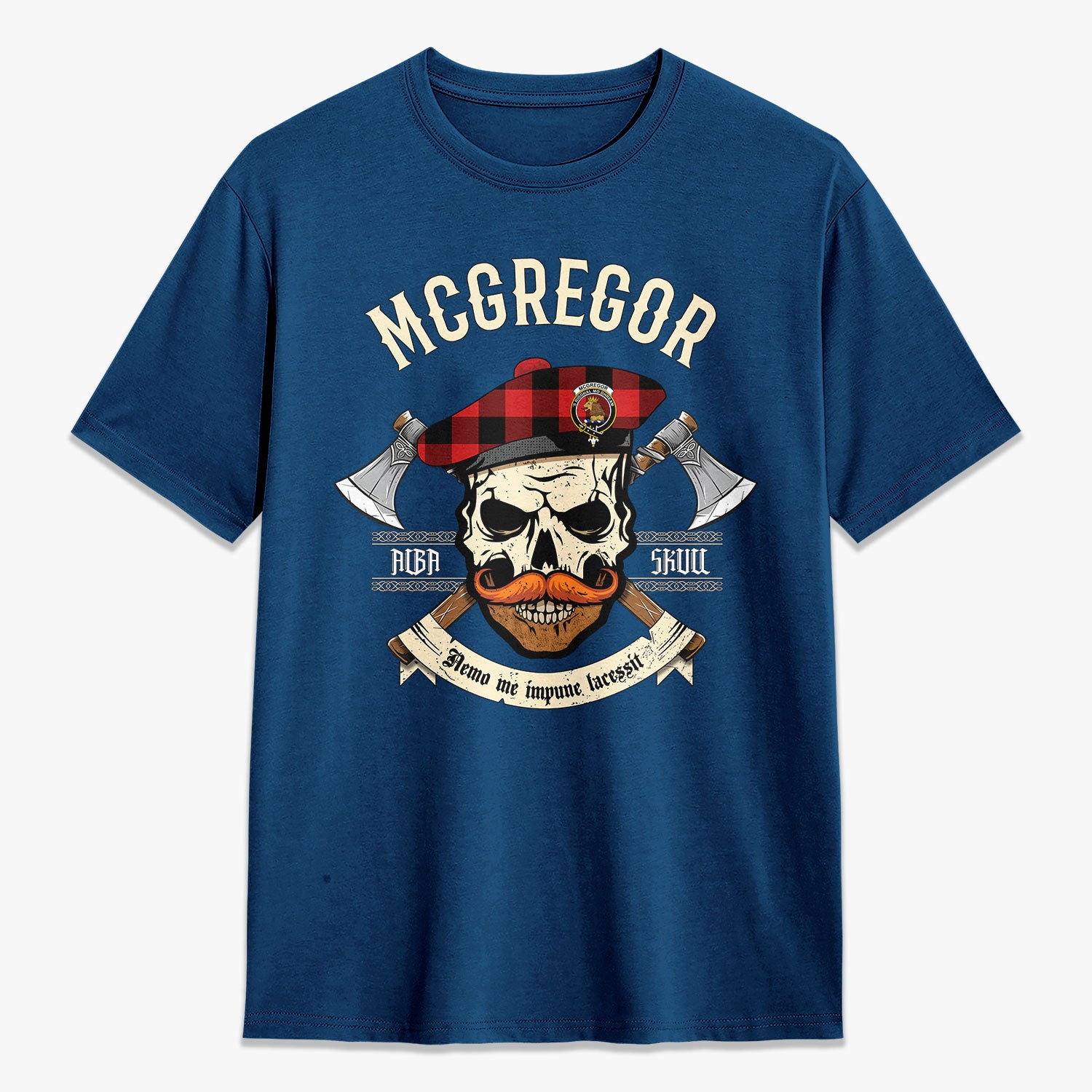 McGregor Rob Roy Modern Tartan Crest 2D T-shirt - Alba Skull Style