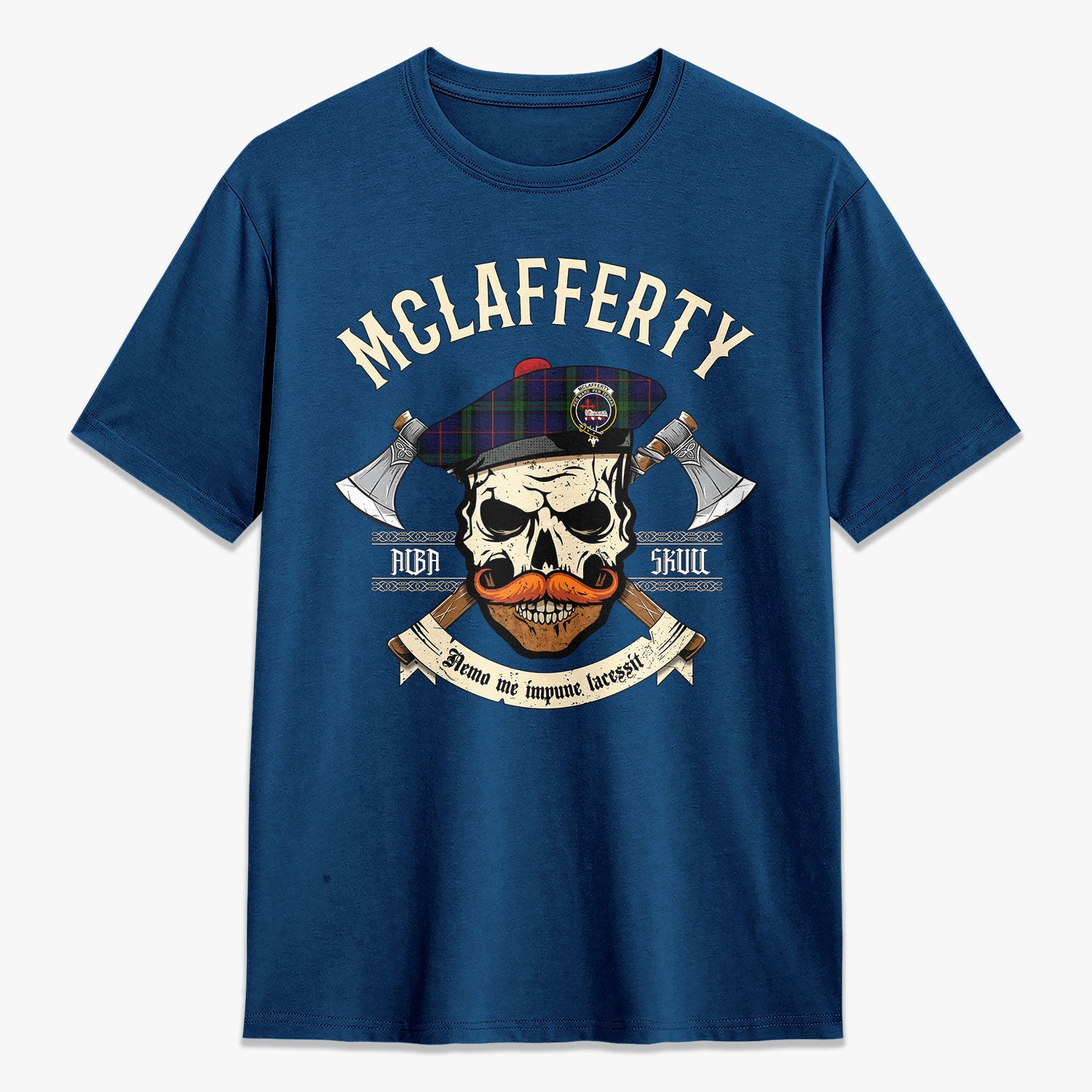 McLafferty Tartan Crest 2D T-shirt - Alba Skull Style