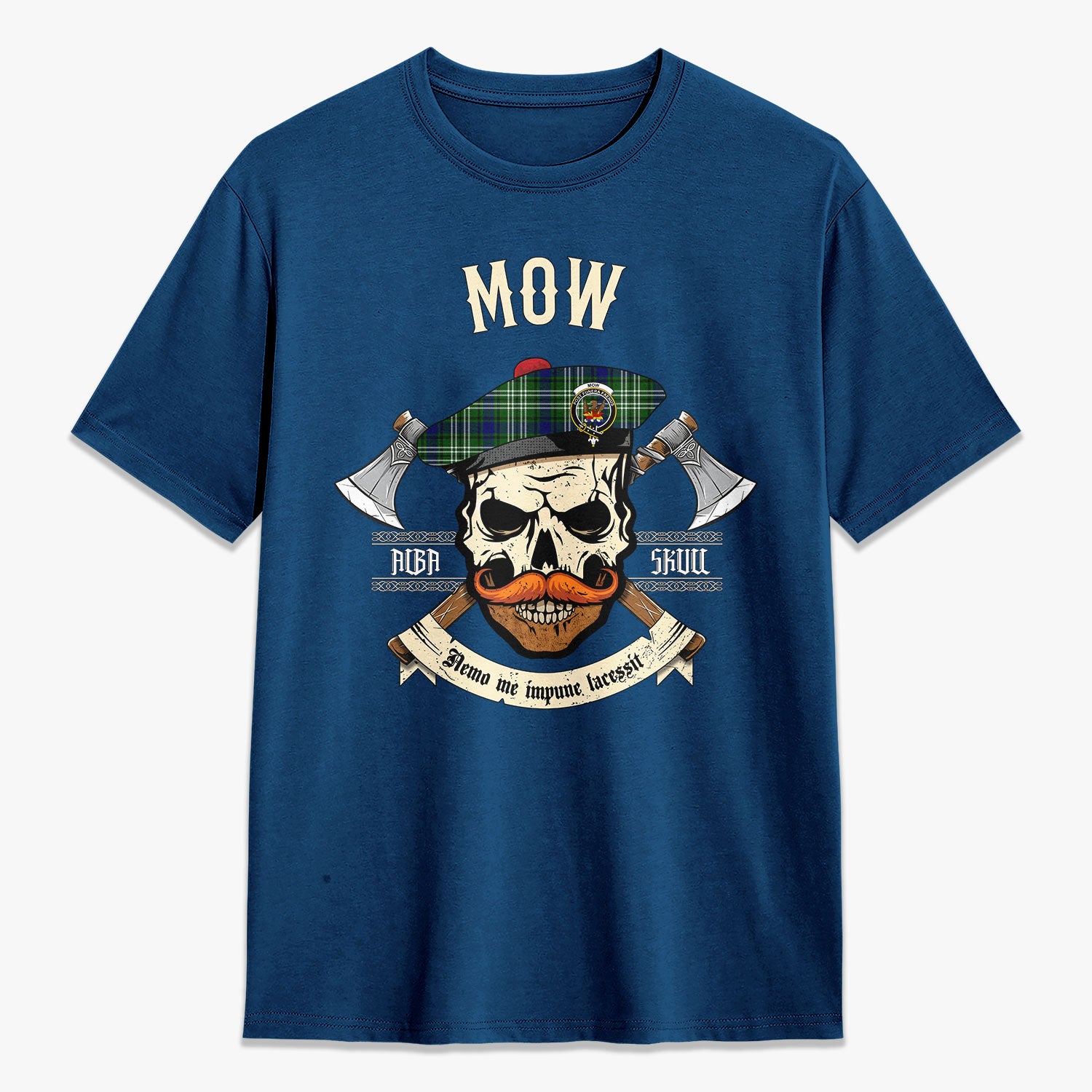 Mow Tartan Crest 2D T-shirt - Alba Skull Style