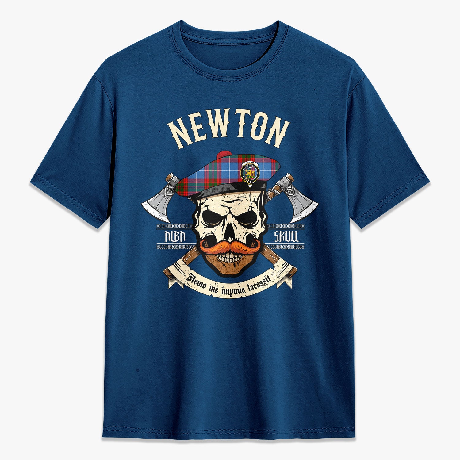 Newton Tartan Crest 2D T-shirt - Alba Skull Style